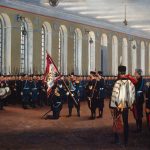 Empreror_Nicholas_II_Presenting_the_Colour_to_the_145th_Novocherkassk_Infantry_Regiment_by_Narkiz_Bunin